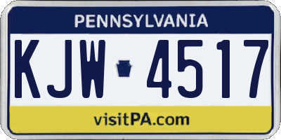 PA license plate KJW4517