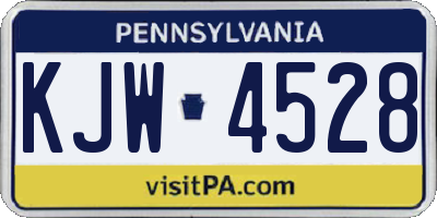 PA license plate KJW4528