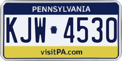 PA license plate KJW4530