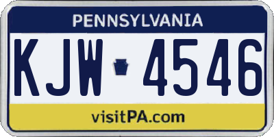 PA license plate KJW4546