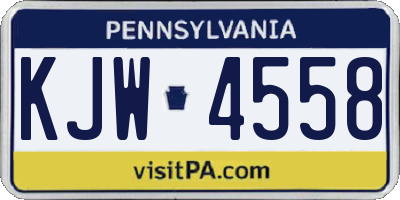 PA license plate KJW4558