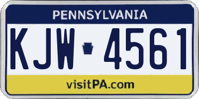 PA license plate KJW4561
