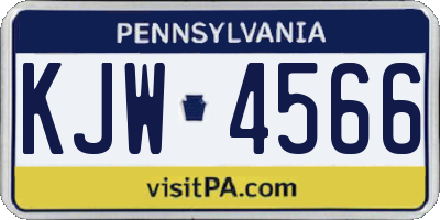 PA license plate KJW4566