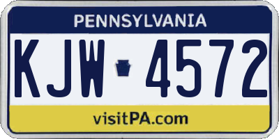 PA license plate KJW4572