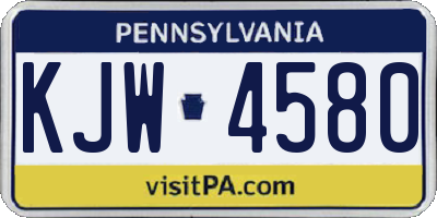 PA license plate KJW4580