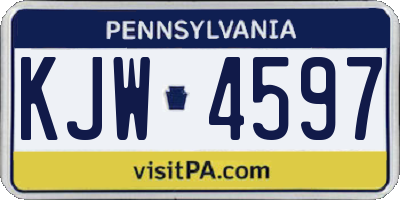 PA license plate KJW4597