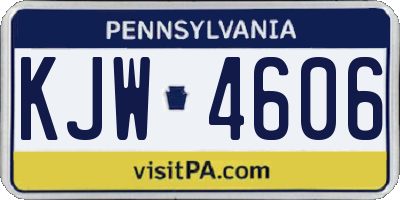 PA license plate KJW4606