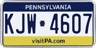PA license plate KJW4607