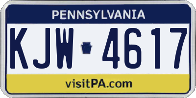 PA license plate KJW4617