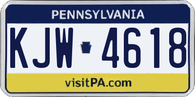 PA license plate KJW4618