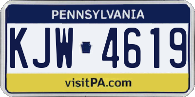 PA license plate KJW4619