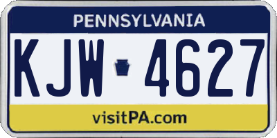 PA license plate KJW4627