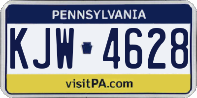 PA license plate KJW4628