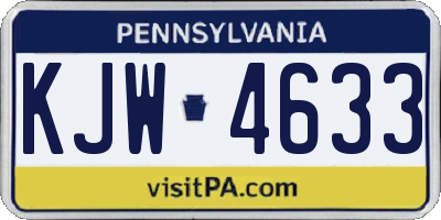 PA license plate KJW4633