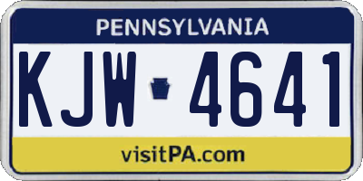 PA license plate KJW4641
