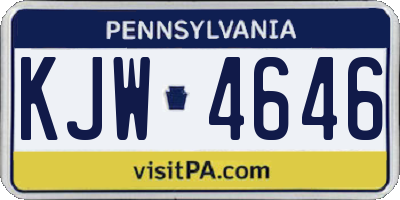 PA license plate KJW4646