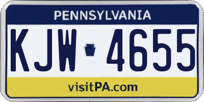 PA license plate KJW4655