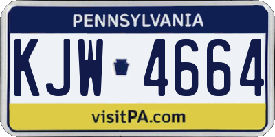 PA license plate KJW4664