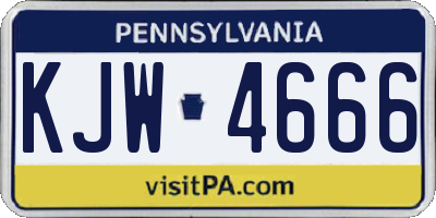 PA license plate KJW4666