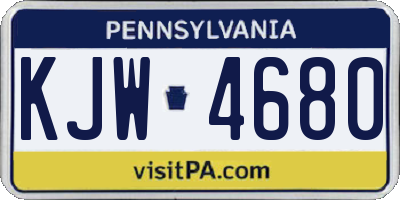 PA license plate KJW4680