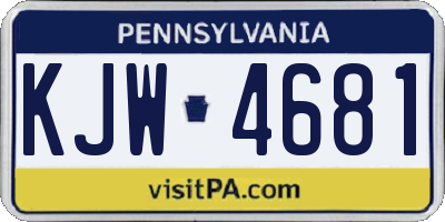 PA license plate KJW4681