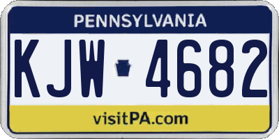PA license plate KJW4682