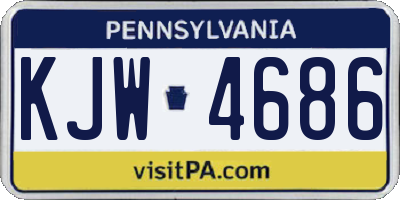 PA license plate KJW4686