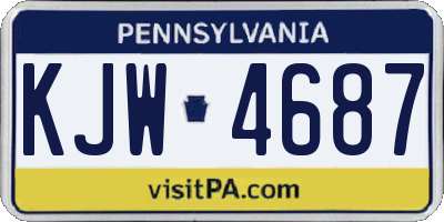 PA license plate KJW4687
