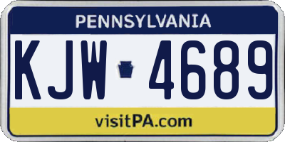 PA license plate KJW4689