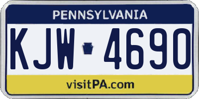 PA license plate KJW4690