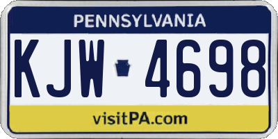 PA license plate KJW4698