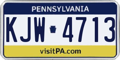 PA license plate KJW4713
