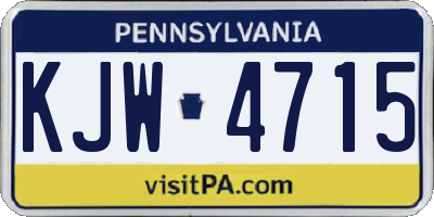 PA license plate KJW4715