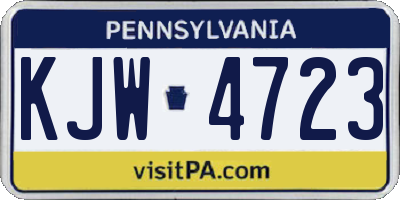 PA license plate KJW4723