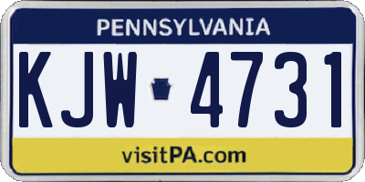 PA license plate KJW4731