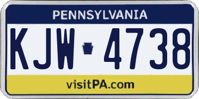 PA license plate KJW4738