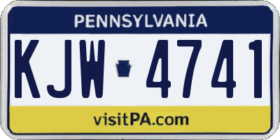 PA license plate KJW4741