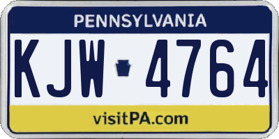 PA license plate KJW4764