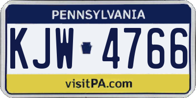 PA license plate KJW4766
