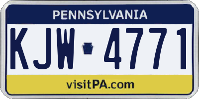 PA license plate KJW4771