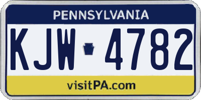 PA license plate KJW4782