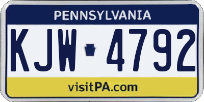 PA license plate KJW4792