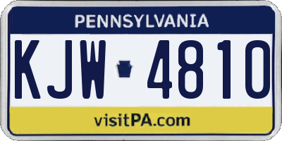 PA license plate KJW4810