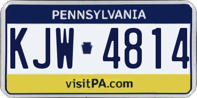 PA license plate KJW4814