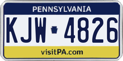 PA license plate KJW4826