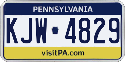 PA license plate KJW4829
