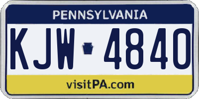 PA license plate KJW4840