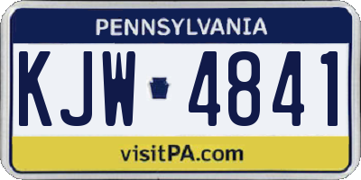 PA license plate KJW4841