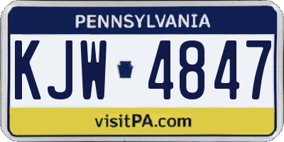 PA license plate KJW4847