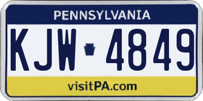 PA license plate KJW4849